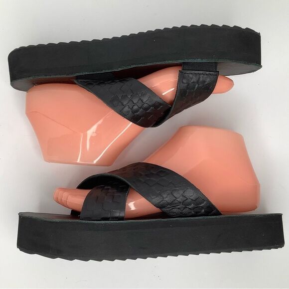 Vans Karina Rozunko Ultra Crush Black Leather Women’s Summer Sandals Sz 8 - Picture 5 of 10